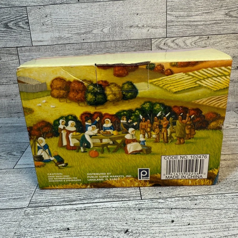 Publix The‎ Pilgrim Pair Thanksgiving Napkin Rings Holders Set of 4. Mint Cond.